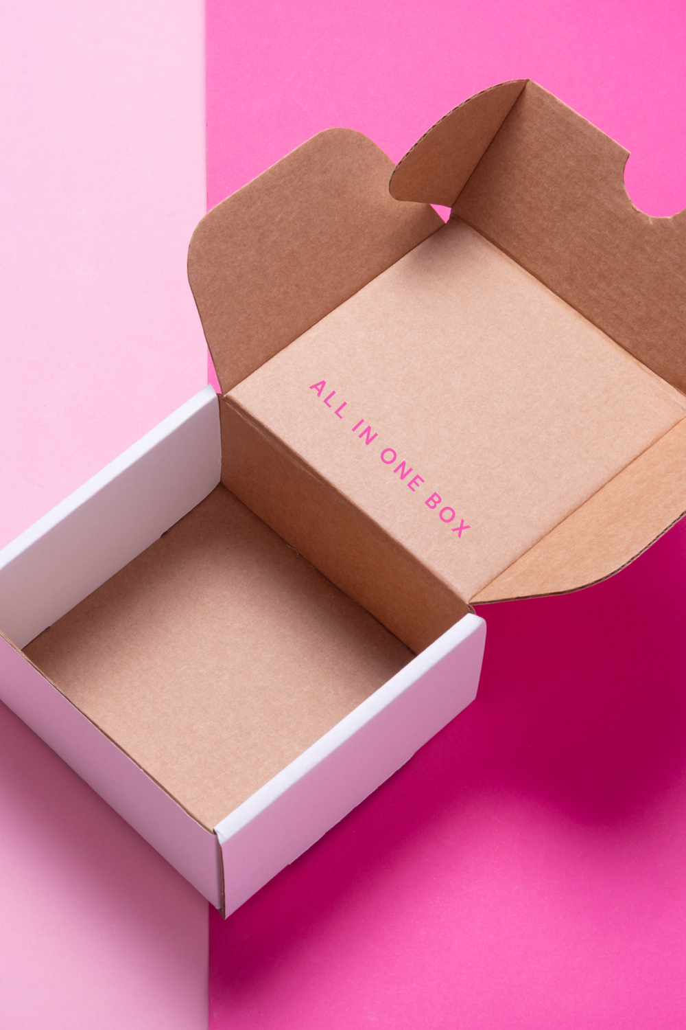 Pink and Brown Simple Box Mockup Pinterset Pin